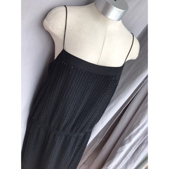Ann Taylor Black Dropped Waist Cocktail Dress 10 Beads - Picture 2 of 11